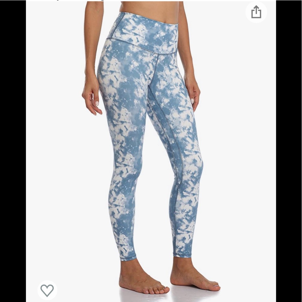 High waisted Blue Tie Dye 7/8 Leggings NWOT - Picture 2 of 13